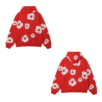 Trendy American Style Printed Hooded Sweatshirt Suit For Men Fashionable Versatile Sweatshirt Pants Set High Street Style - Steffashion