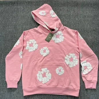 Trendy American Style Printed Hooded Sweatshirt Suit For Men Fashionable Versatile Sweatshirt Pants Set High Street Style - Steffashion