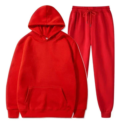 Basic Fleece Hoodies And Sweat Pants Set Men Jogger Set Wholesale Track Suit Sportswear Tracksuits Unisex Ensemble Jogging Homme - Steffashion