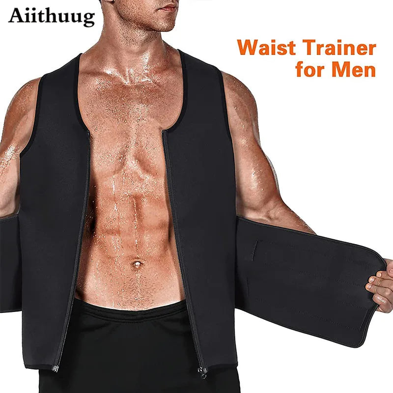 Aiithuug Men Sweat Sauna Vest for Waist Trainer