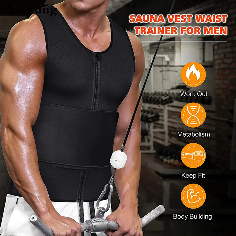 Aiithuug Men Sweat Sauna Vest for Waist Trainer