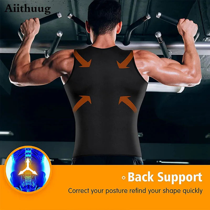 Aiithuug Men Sweat Sauna Vest for Waist Trainer