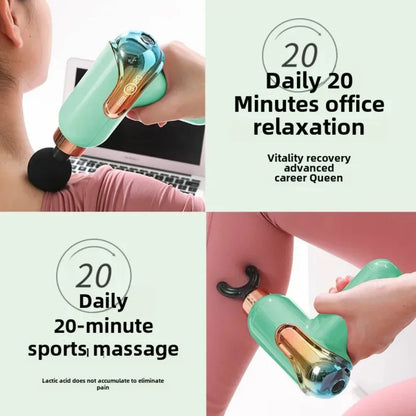 Portable Mini Electric Fascia Gun Muscle Massager Vibration Shockwave Theragun Deep Tissue Percussion Massager Health Care