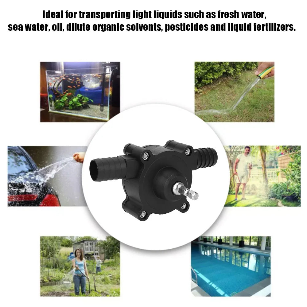 Electric Drill Pump Diesel Oil Fluid Water Pump Home Garden Outdoor Tool Portable Mini Hand Self-priming Liquid Transfer Pumps - Steffashion
