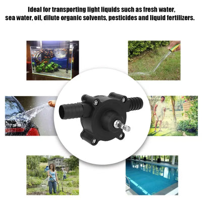 Electric Drill Pump Diesel Oil Fluid Water Pump Home Garden Outdoor Tool Portable Mini Hand Self-priming Liquid Transfer Pumps - Steffashion
