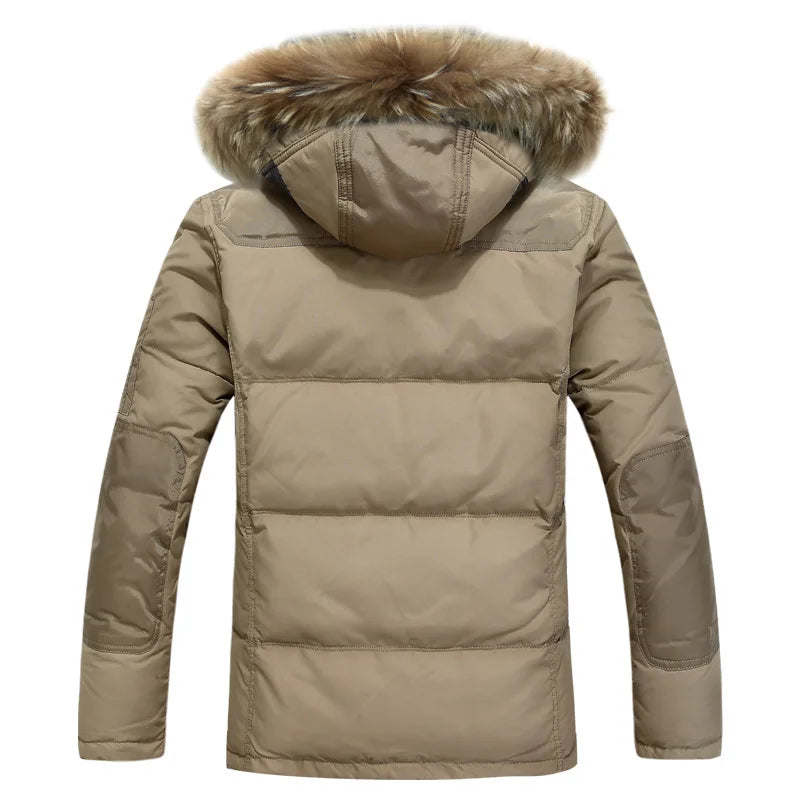New Winter Men Hooded Fur Collar Winter Coats Casual Duck Down Coats Quality Male Windproof Waterproof Warm Down Jackets Size 3X - Steffashion