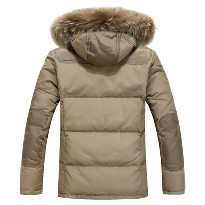 New Winter Men Hooded Fur Collar Winter Coats Casual Duck Down Coats Quality Male Windproof Waterproof Warm Down Jackets Size 3X - Steffashion