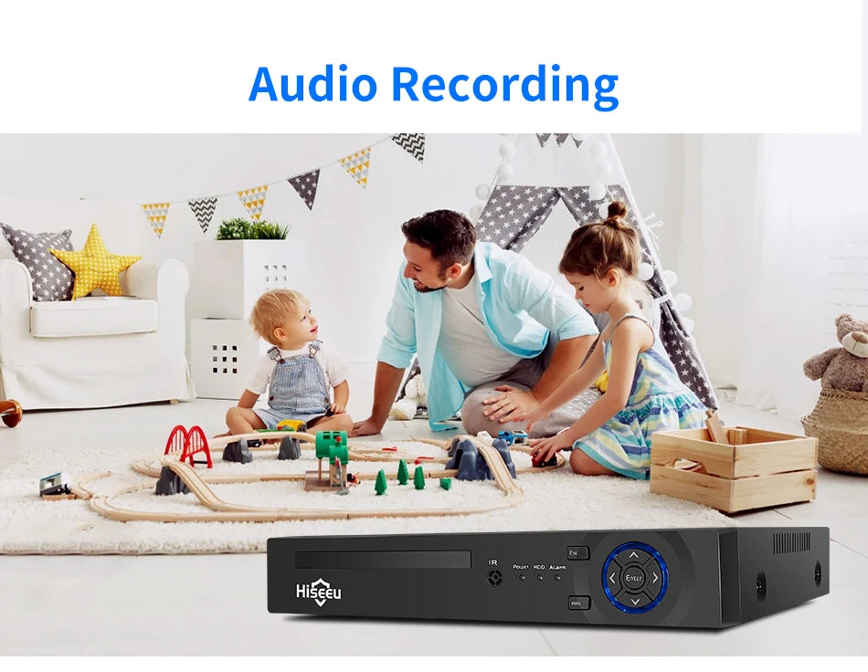 4K Hiseeu POE NVR Recorder with Two-Way Audio