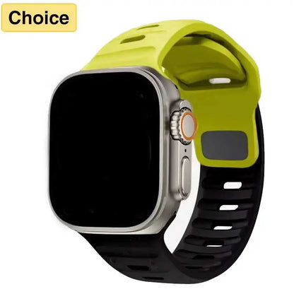 Sport Band For Apple Watch Ultra 2 Strap 49mm 45mm 40mm 44mm 42mm 41mm 44 40 mm Silicone Bracelet iWatch Series 9 8 7 6 SE 5 4 3