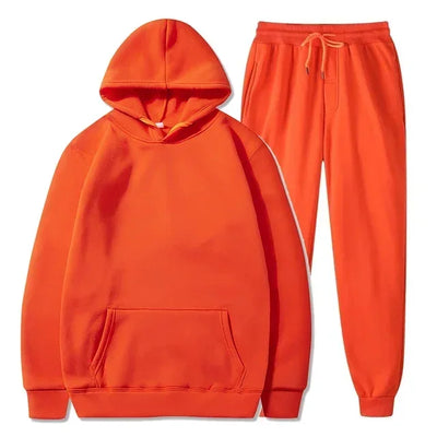 Basic Fleece Hoodies And Sweat Pants Set Men Jogger Set Wholesale Track Suit Sportswear Tracksuits Unisex Ensemble Jogging Homme - Steffashion