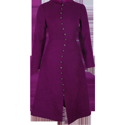 Purple Woolen Dress Mid-length Women